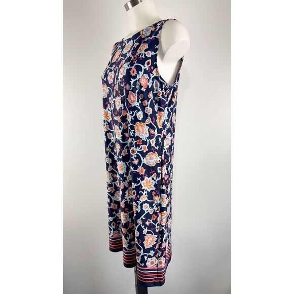 TALBOTS EFFORTLESS JERSEY SHIFT DRESS STITCHED FLORAL Womens Large Petite - Picture 2 of 6